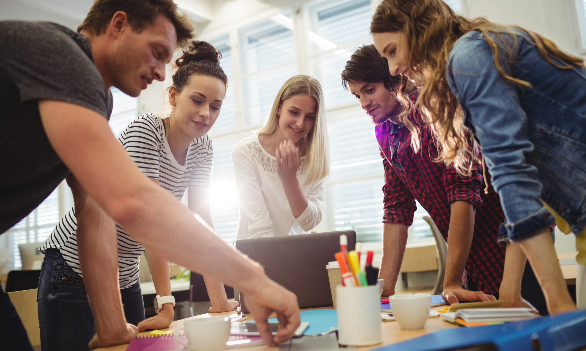 Graphic designers in a meeting at the office